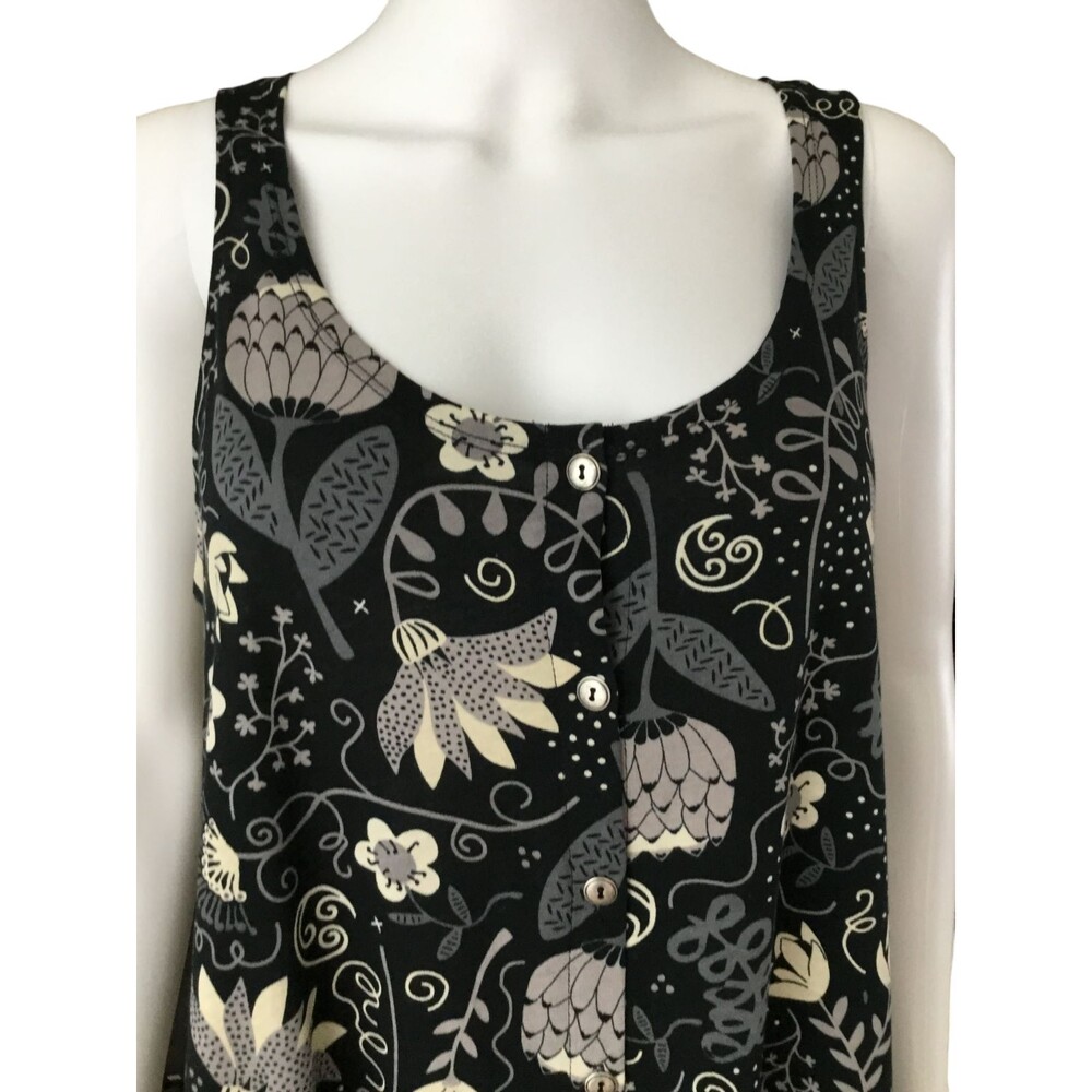 Gudrun Sjoden Shirt Dress sz M Floral Paisley Organic Pockets BOHO Lagenlook NEW - Picture 4 of 14